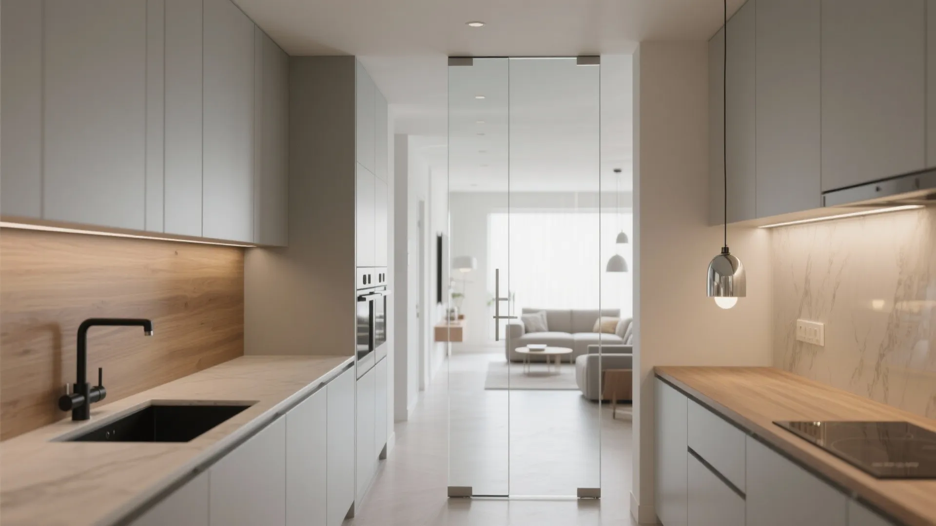 1) Frameless clear tempered glass to extend sightlines