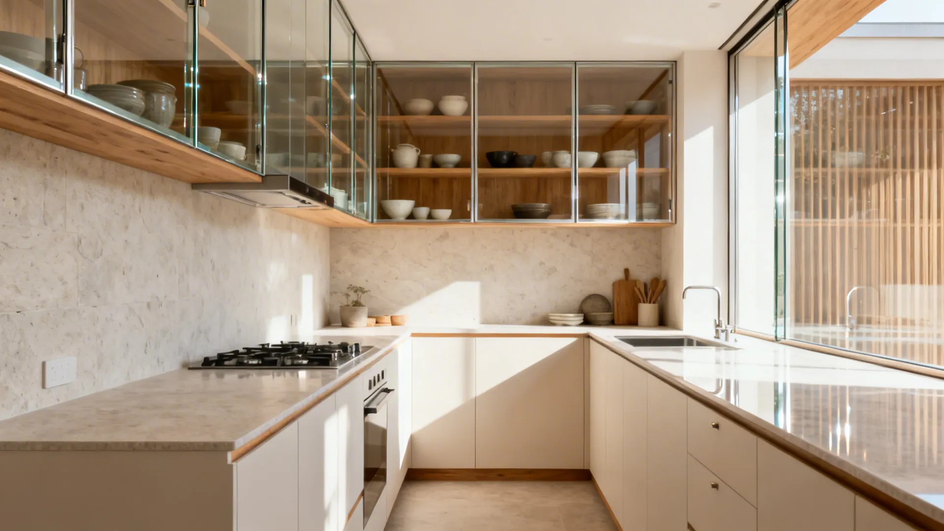 Frameless Clear-Glass Sliders for a Light, Airy Showcase