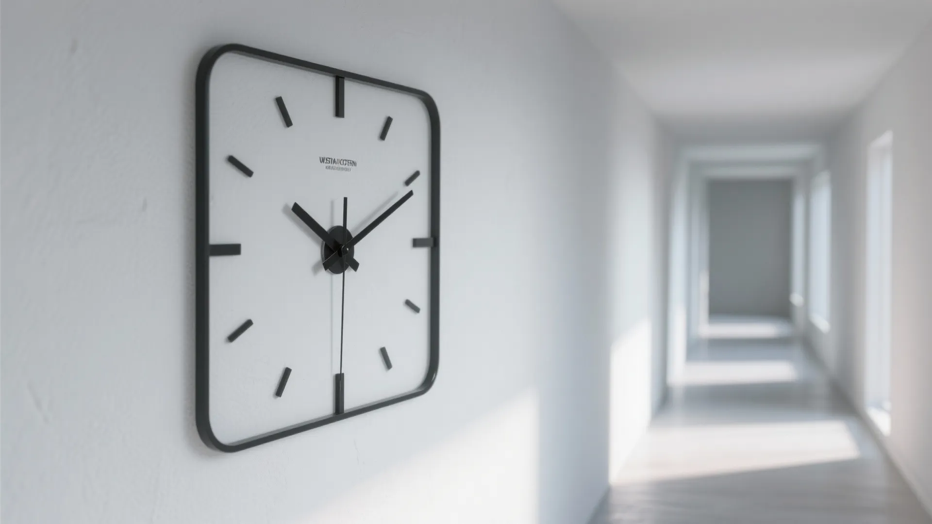 Minimal Frameless Monochrome Clock