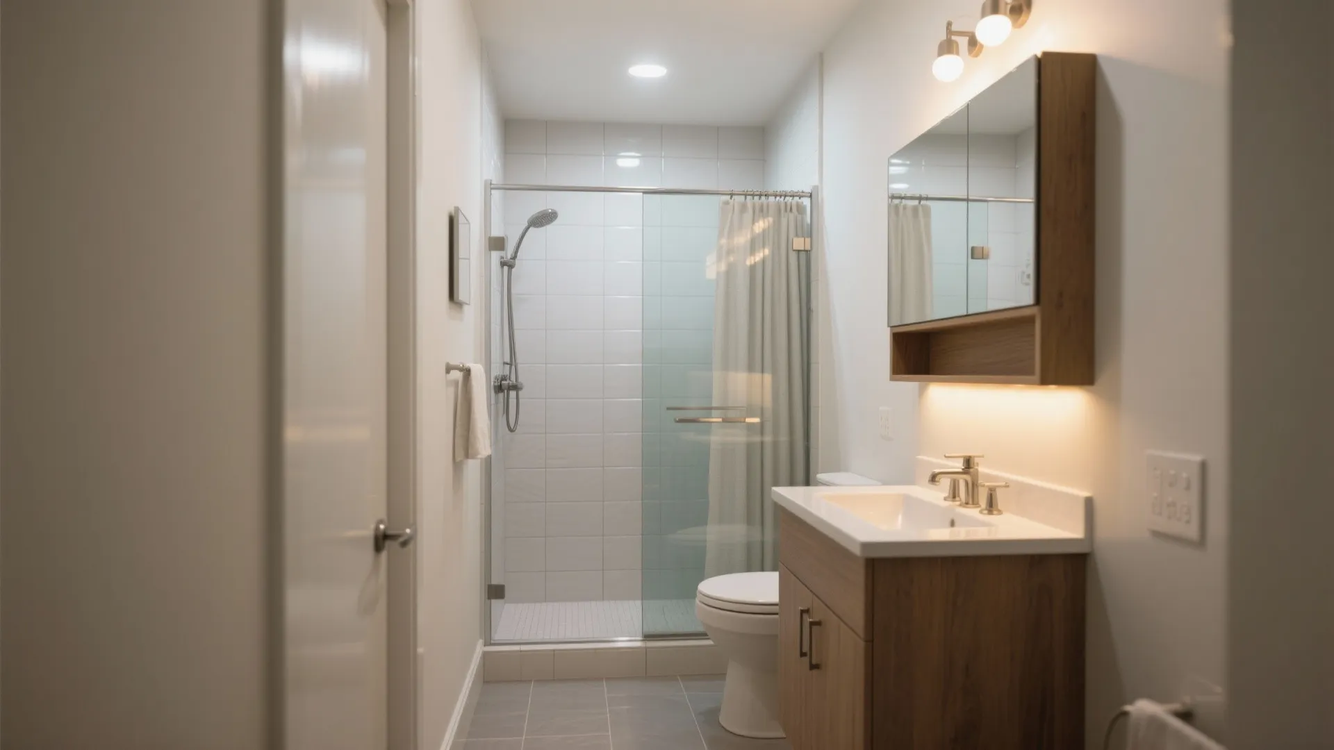 Frameless glass and reflective surfaces for visual depth