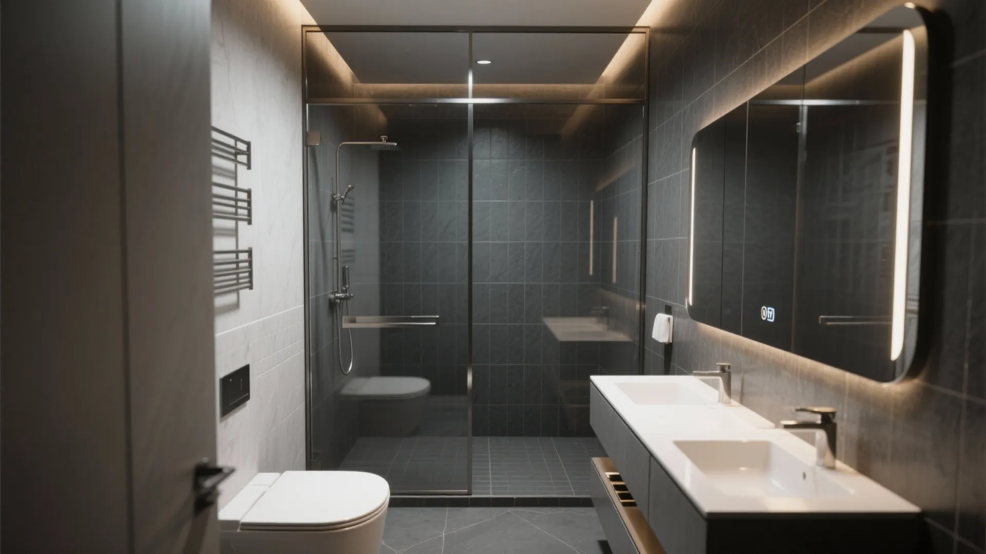 Frameless glass and reflective accents