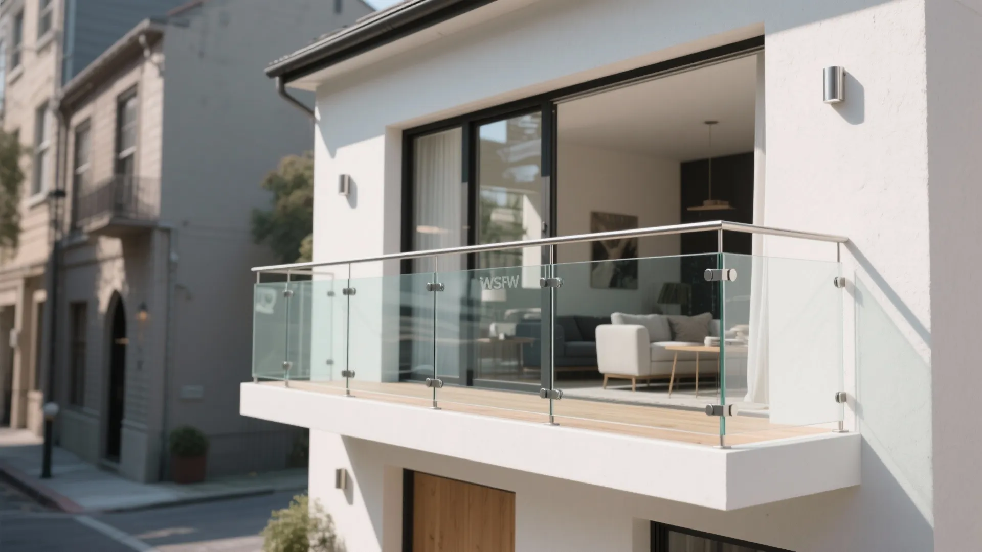 Frameless glass balustrade for a modern, open facade
