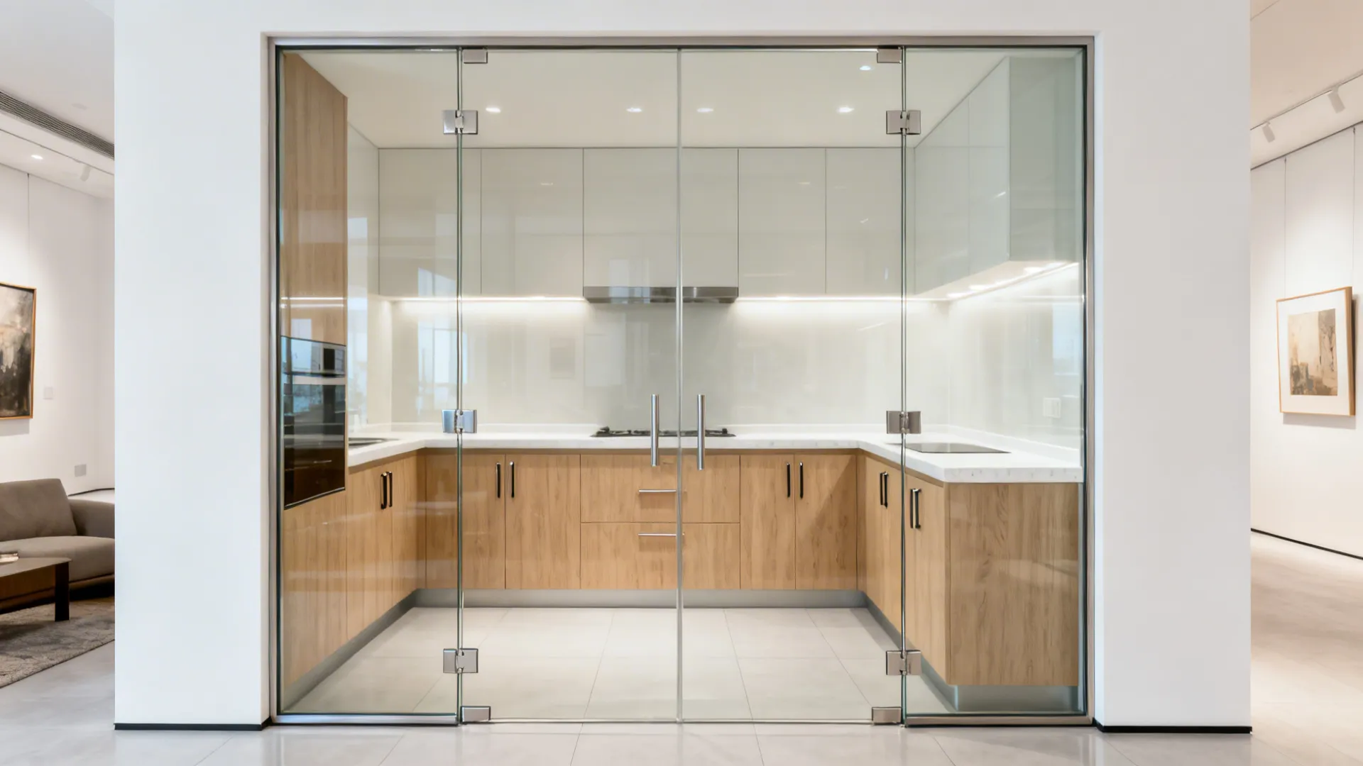 Frameless Double Glass Doors for a Seamless Look