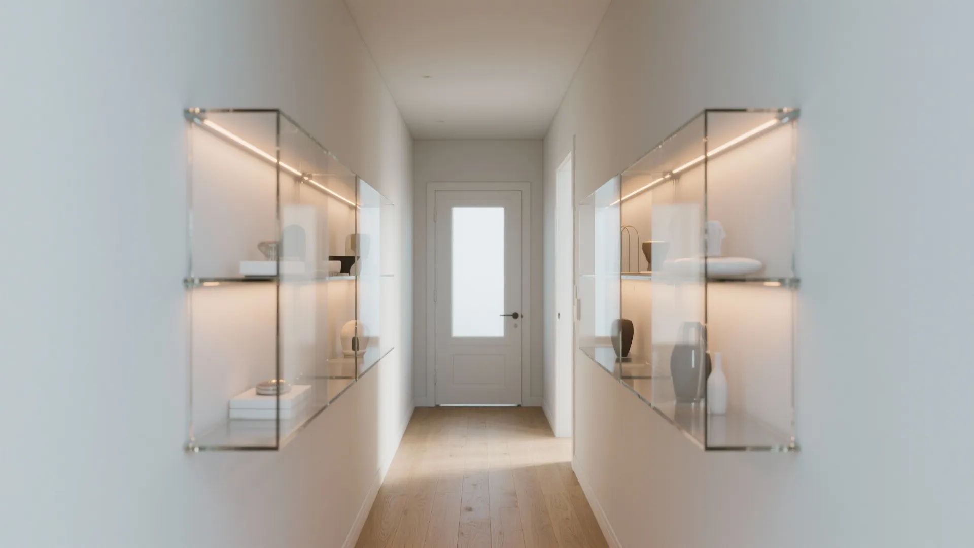 Frameless Glass Showcase for a Lighter Hall