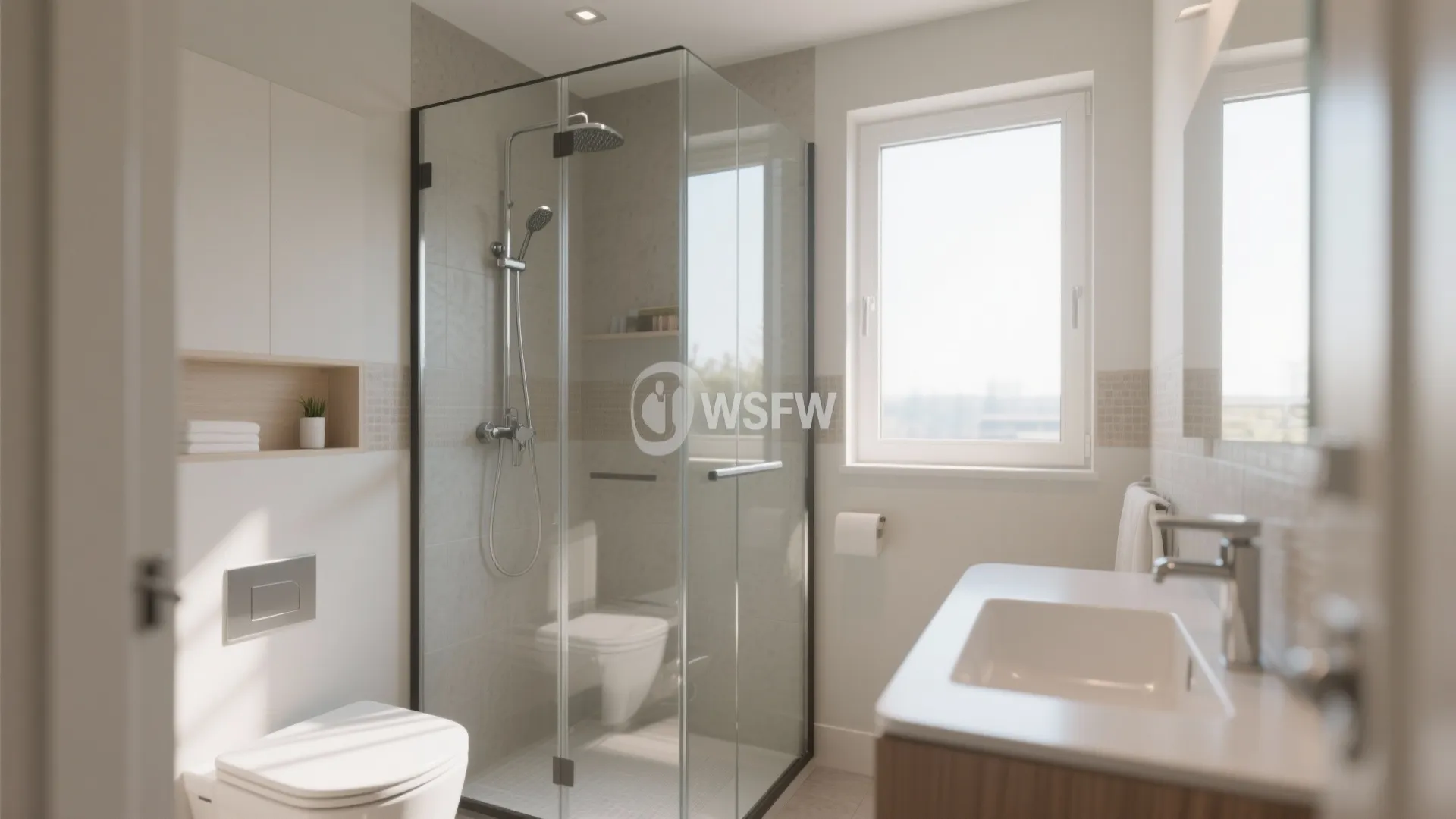 9. Frameless glass shower