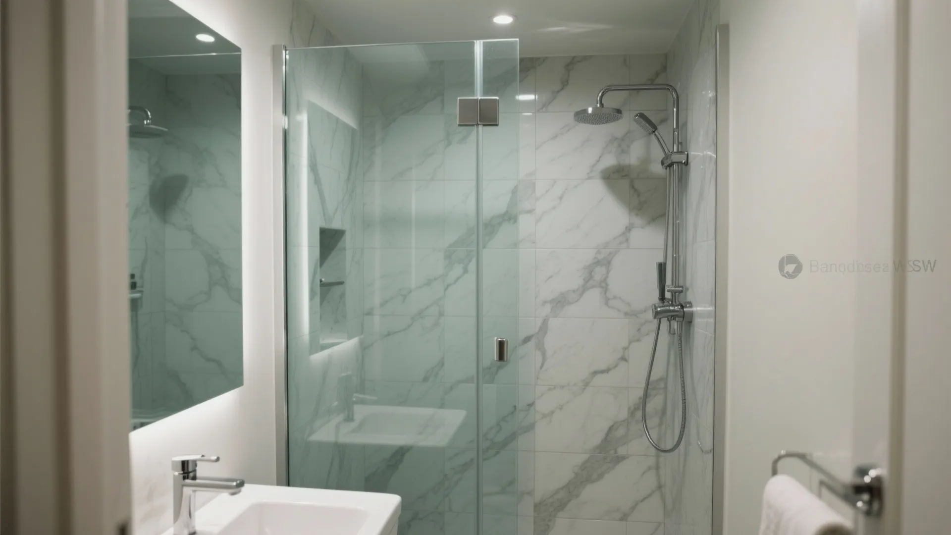 2. Frameless Glass Shower Enclosure