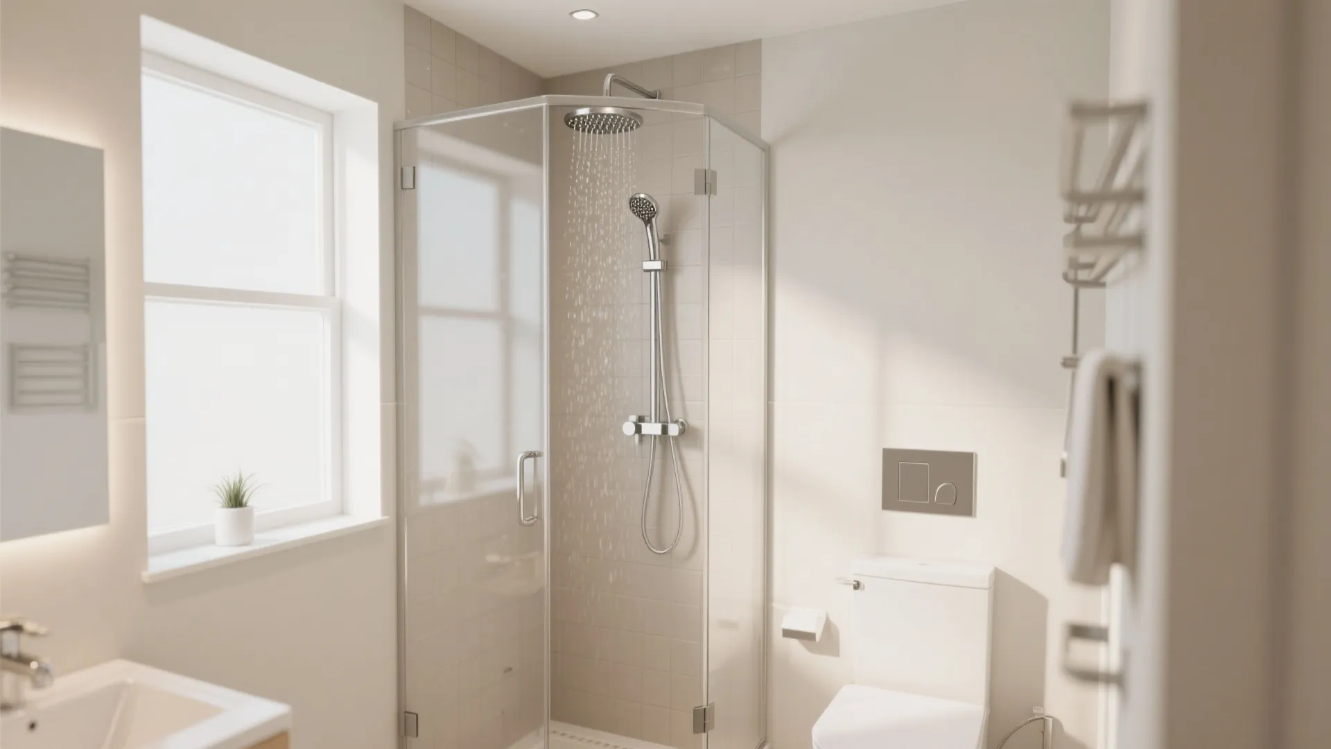 2. Glass shower enclosure