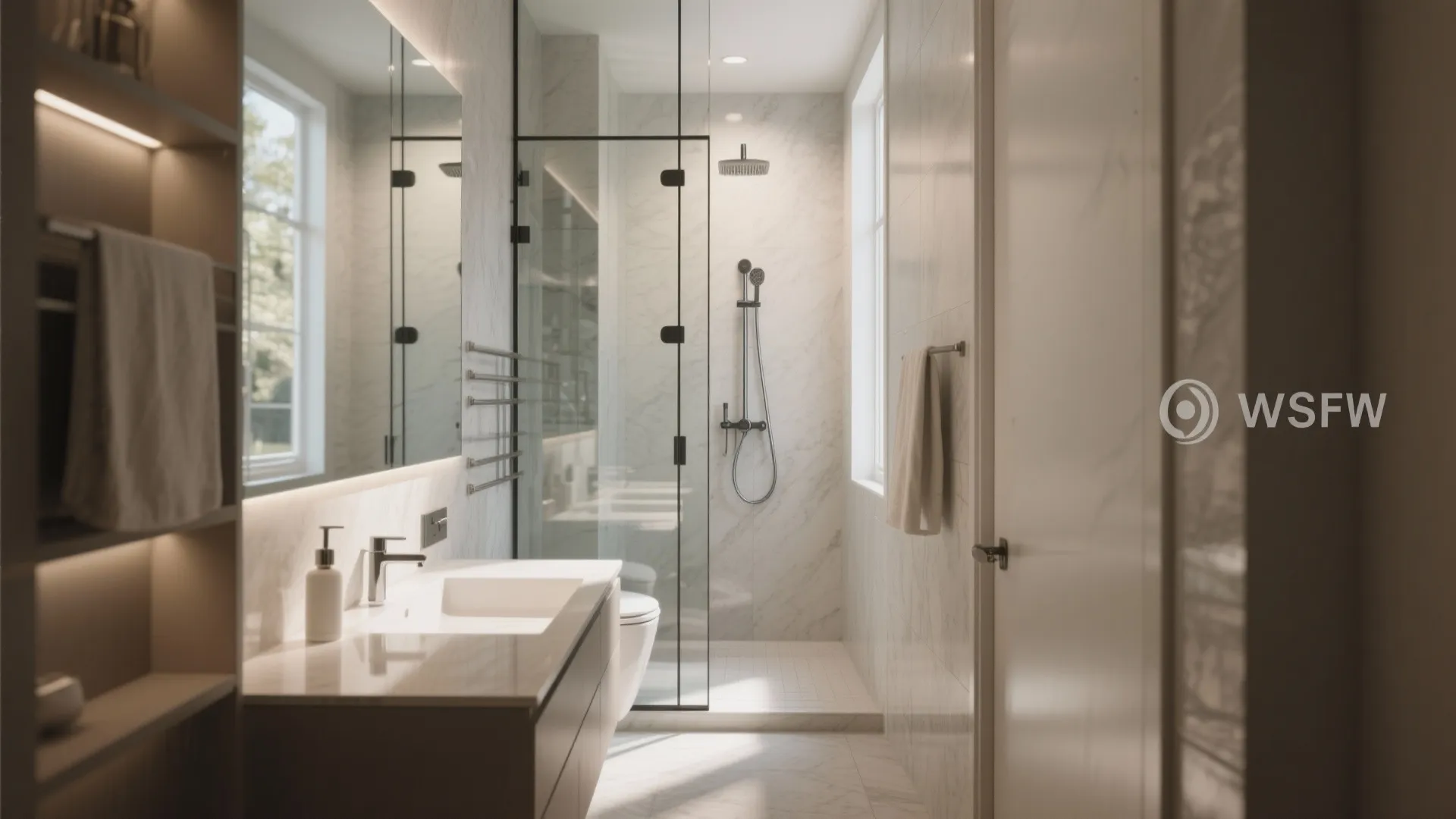 8. Frameless Glass Shower Panels