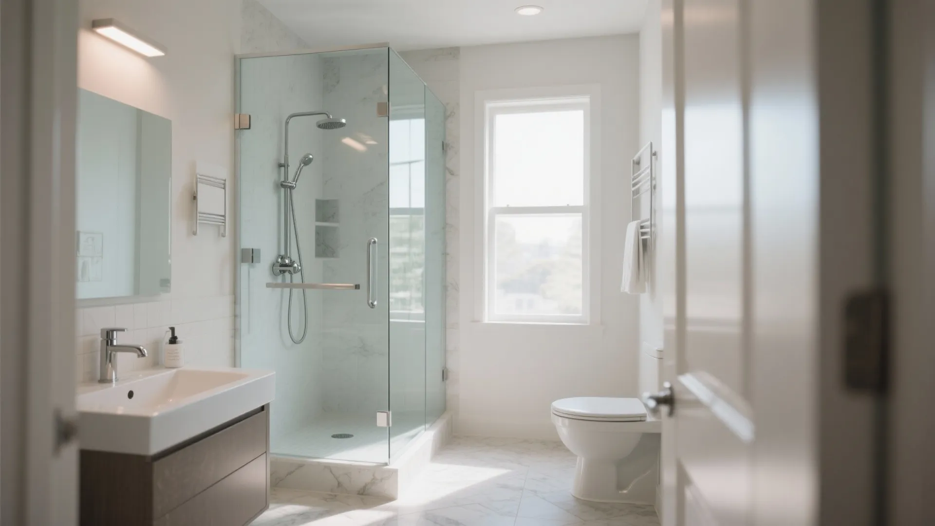 2. Frameless Glass Shower Enclosure