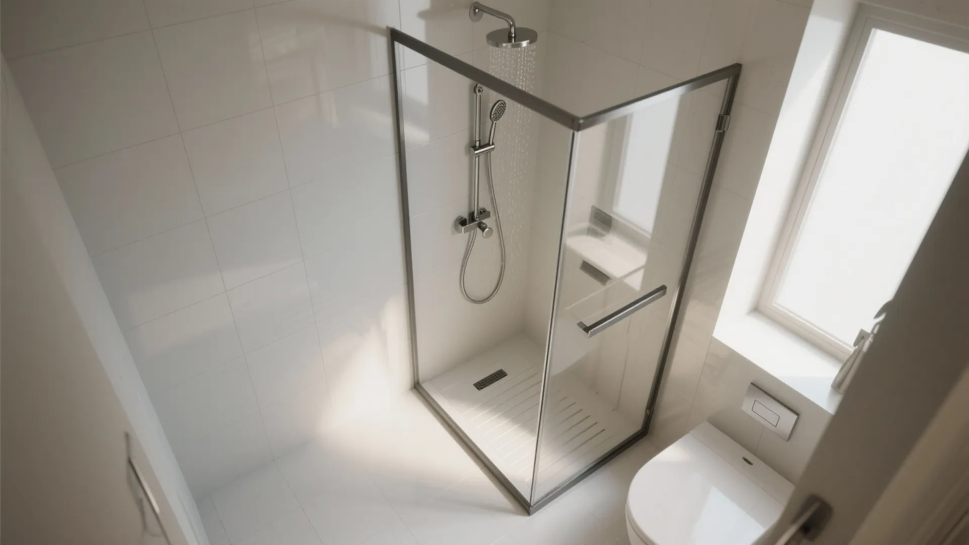 Frameless Glass Shower for Visual Continuity
