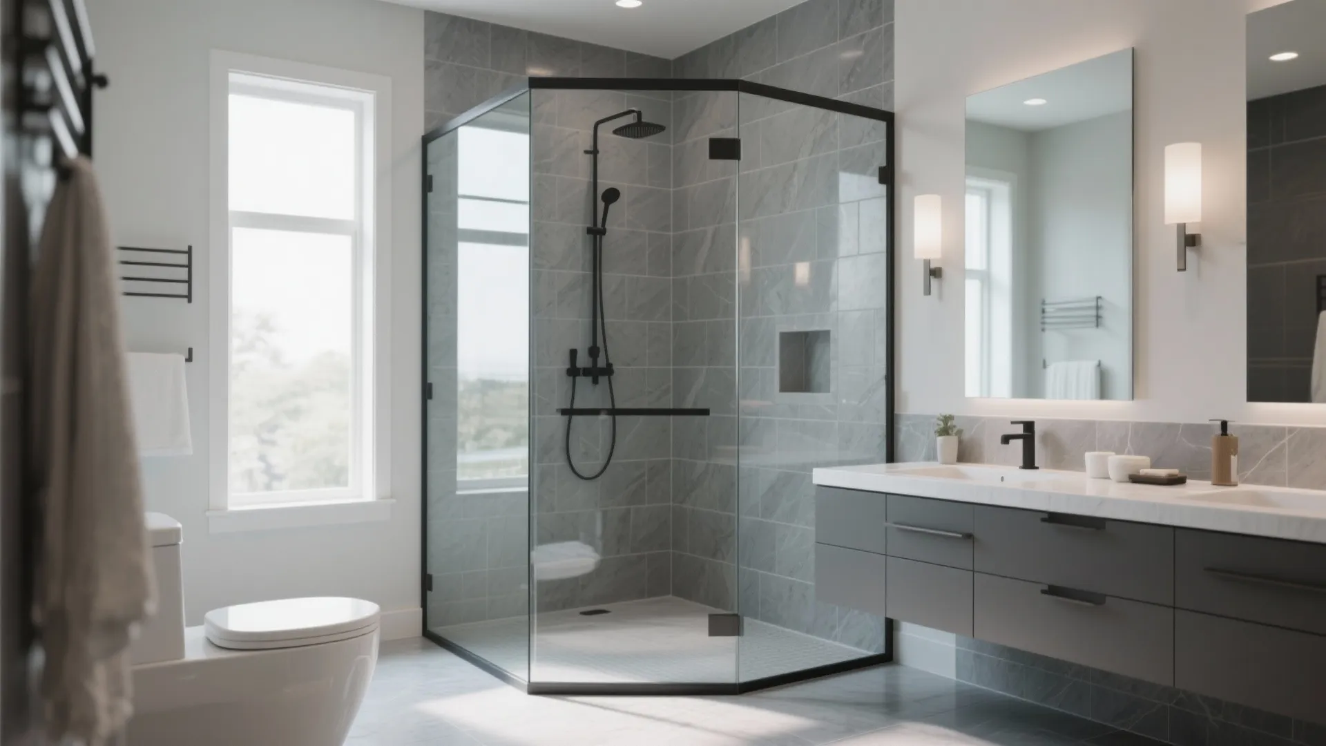 9. Open Showers with Frameless Glass