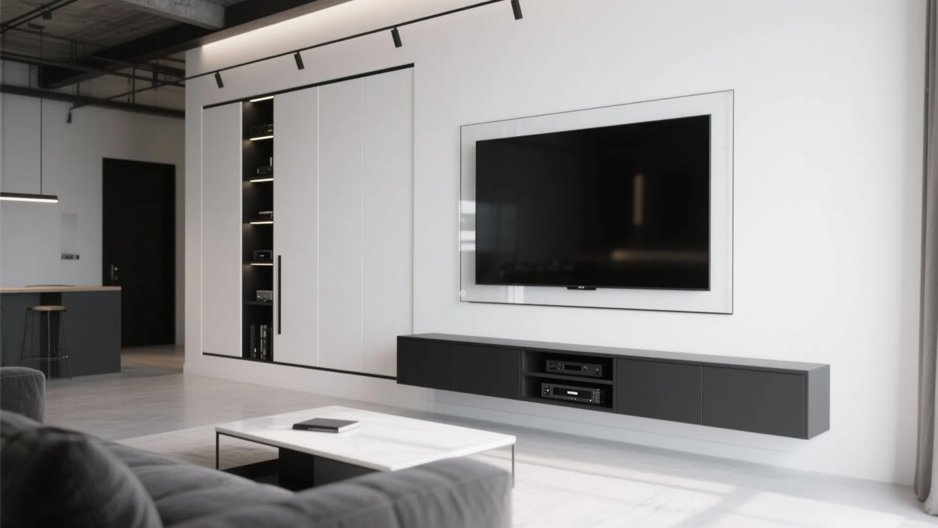 Frameless Mount with Hidden Storage