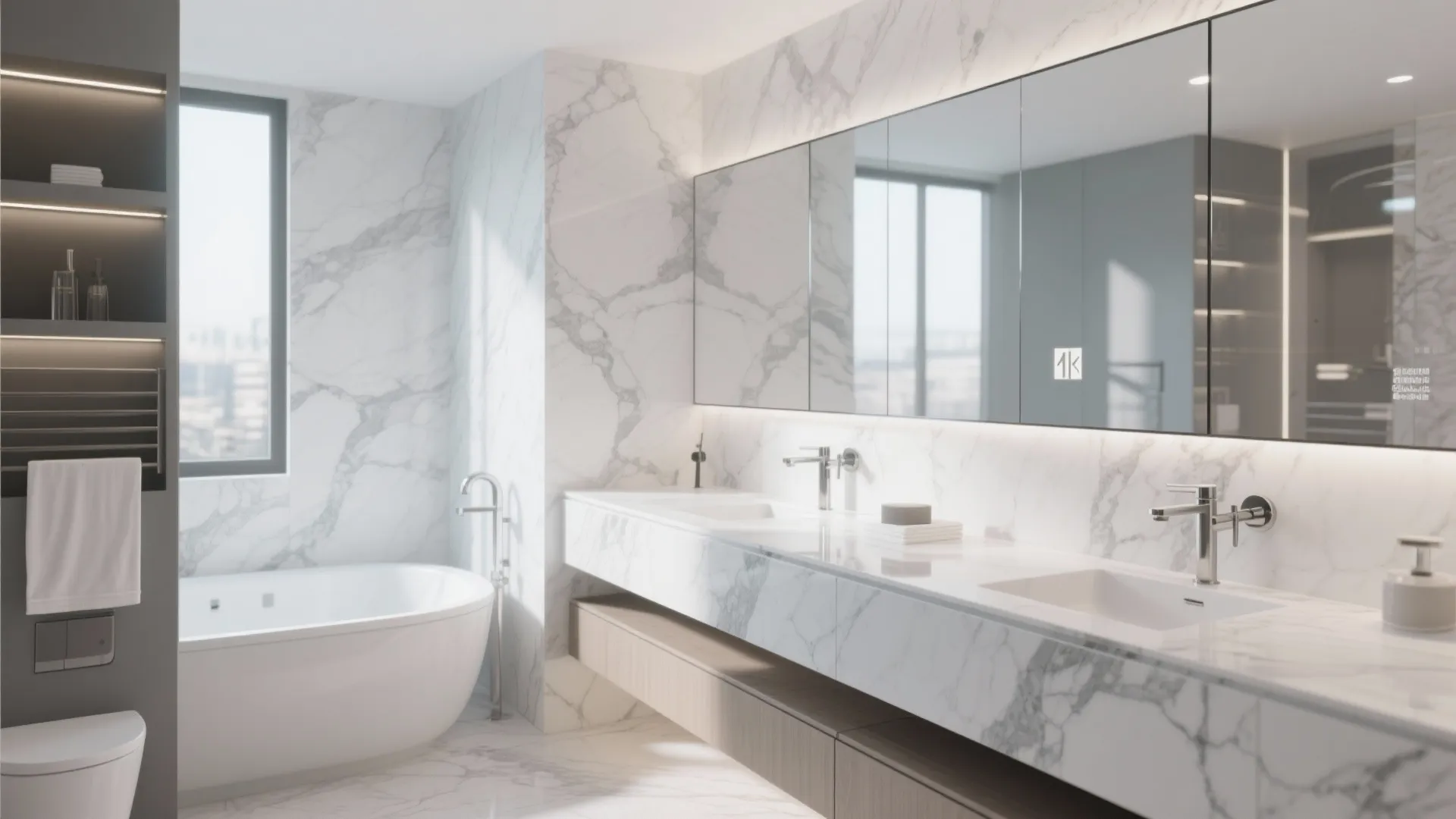 6. Frameless Minimalist Mirrors