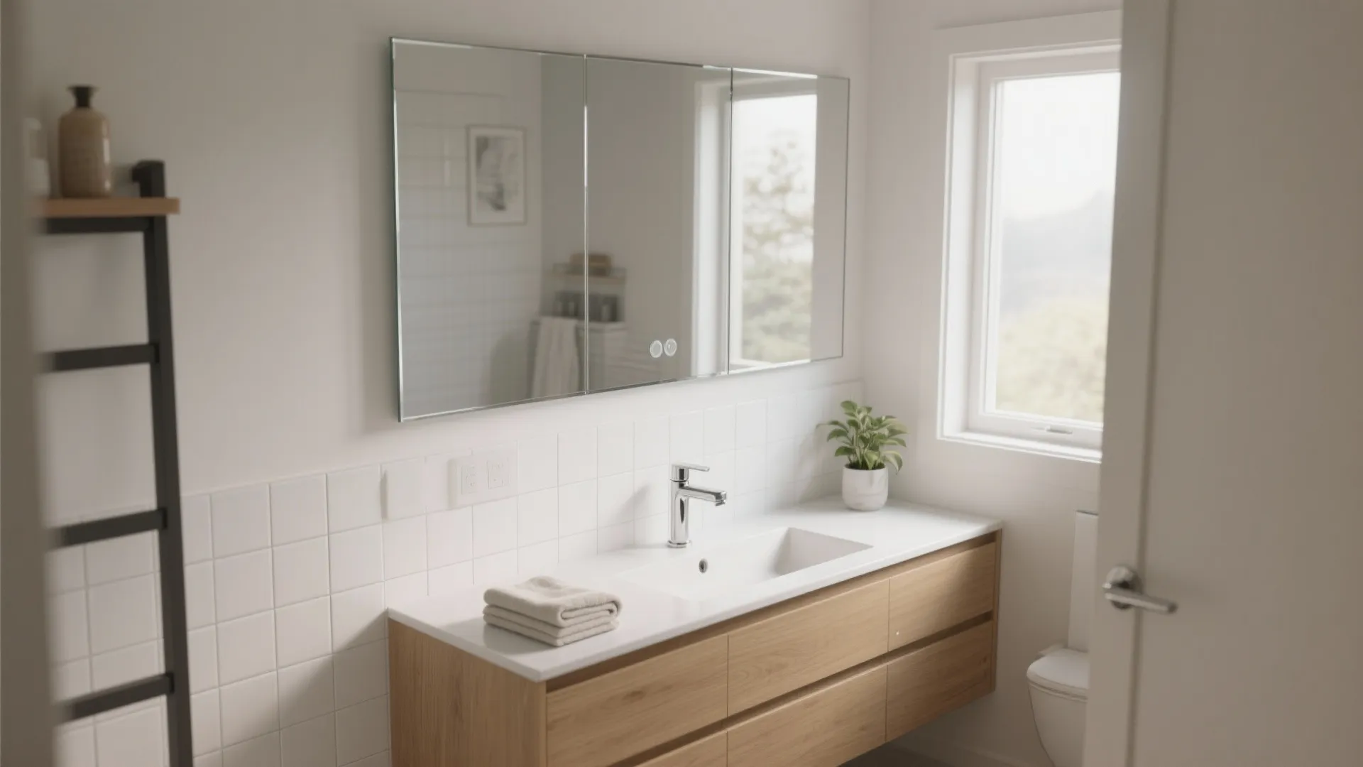 1) Minimalist Frameless Mirrors for Maximum Light