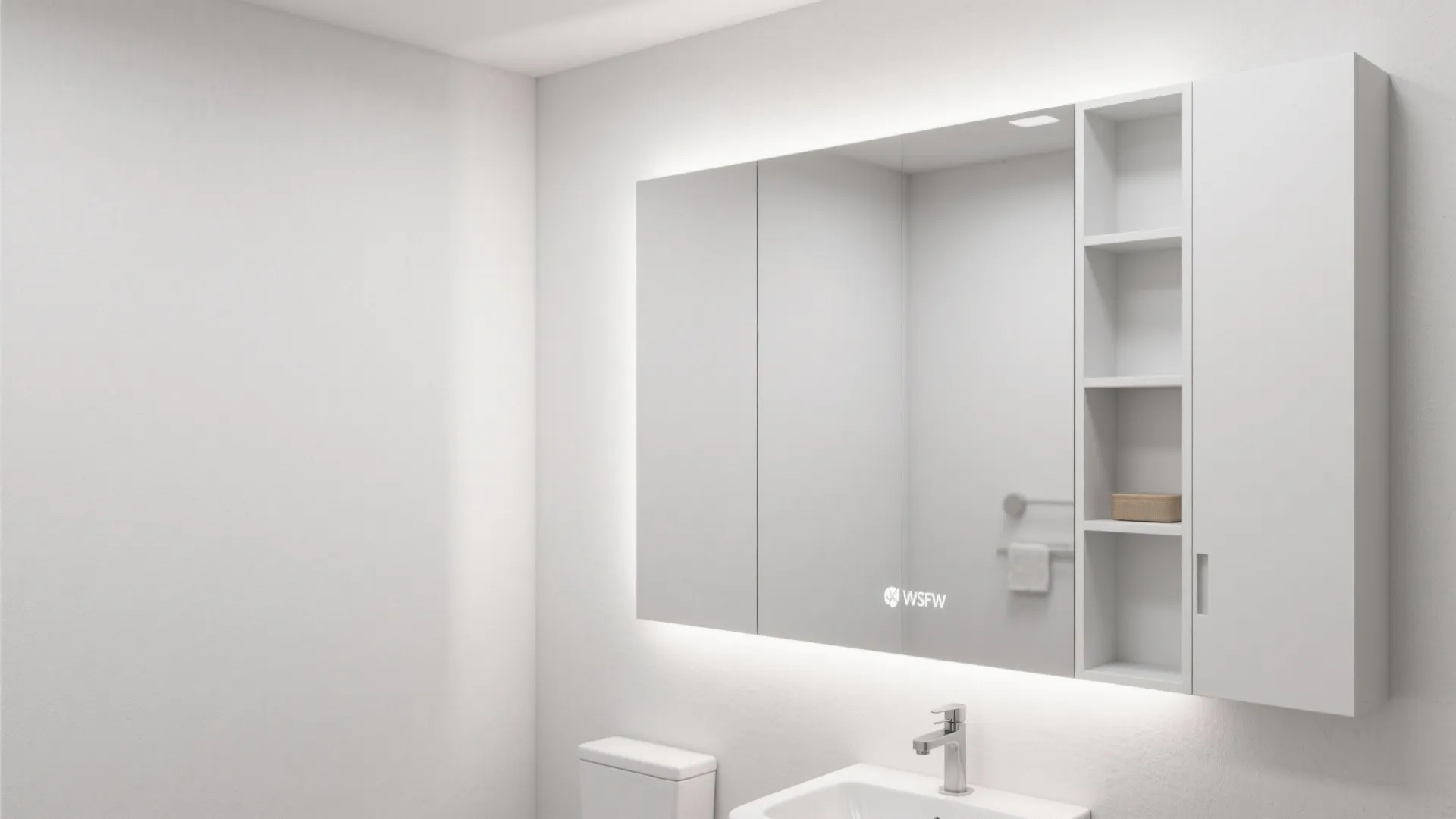8: Frameless Mirror with Hidden Storage