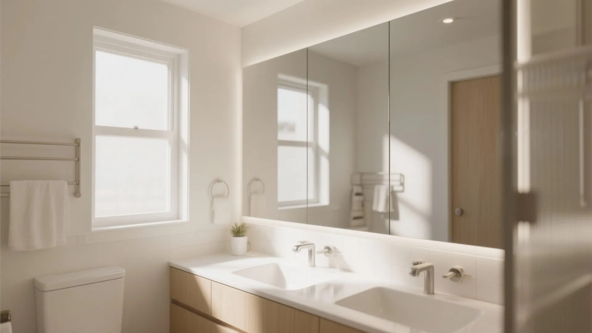 8. Frameless Mirror Wall