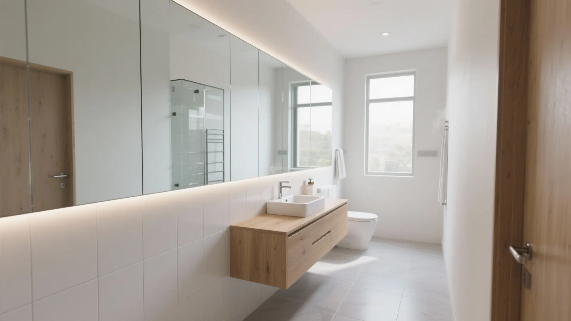 Frameless Mirrored Wall Panels