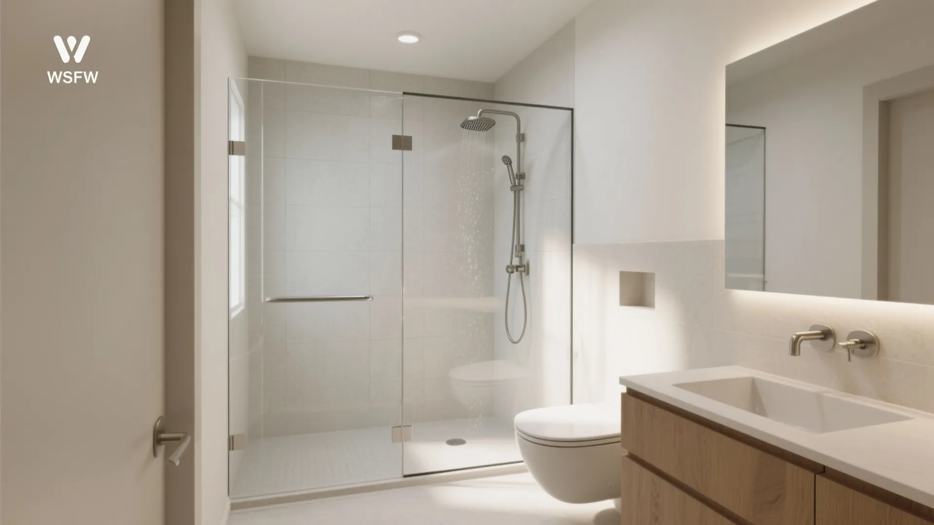 Frameless Glass Wet-Zone Partition