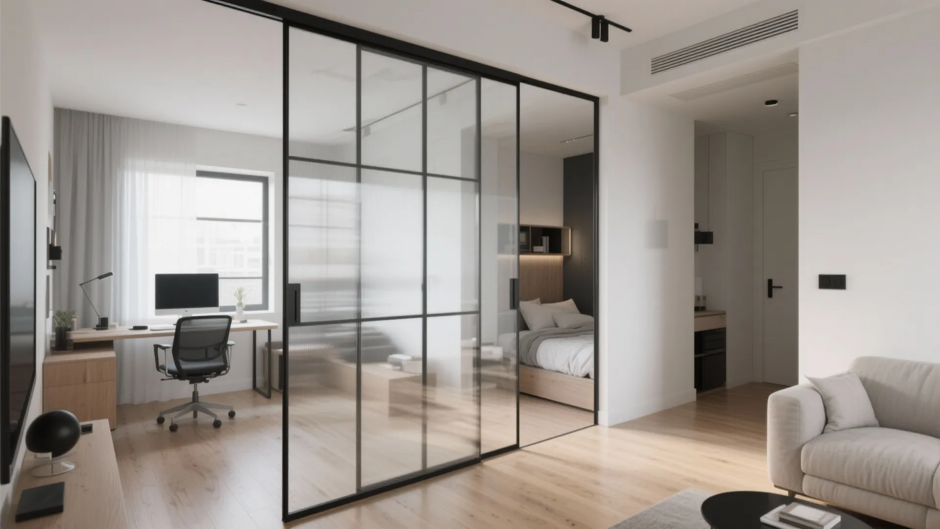 Frameless Glass Partitions That Disappear