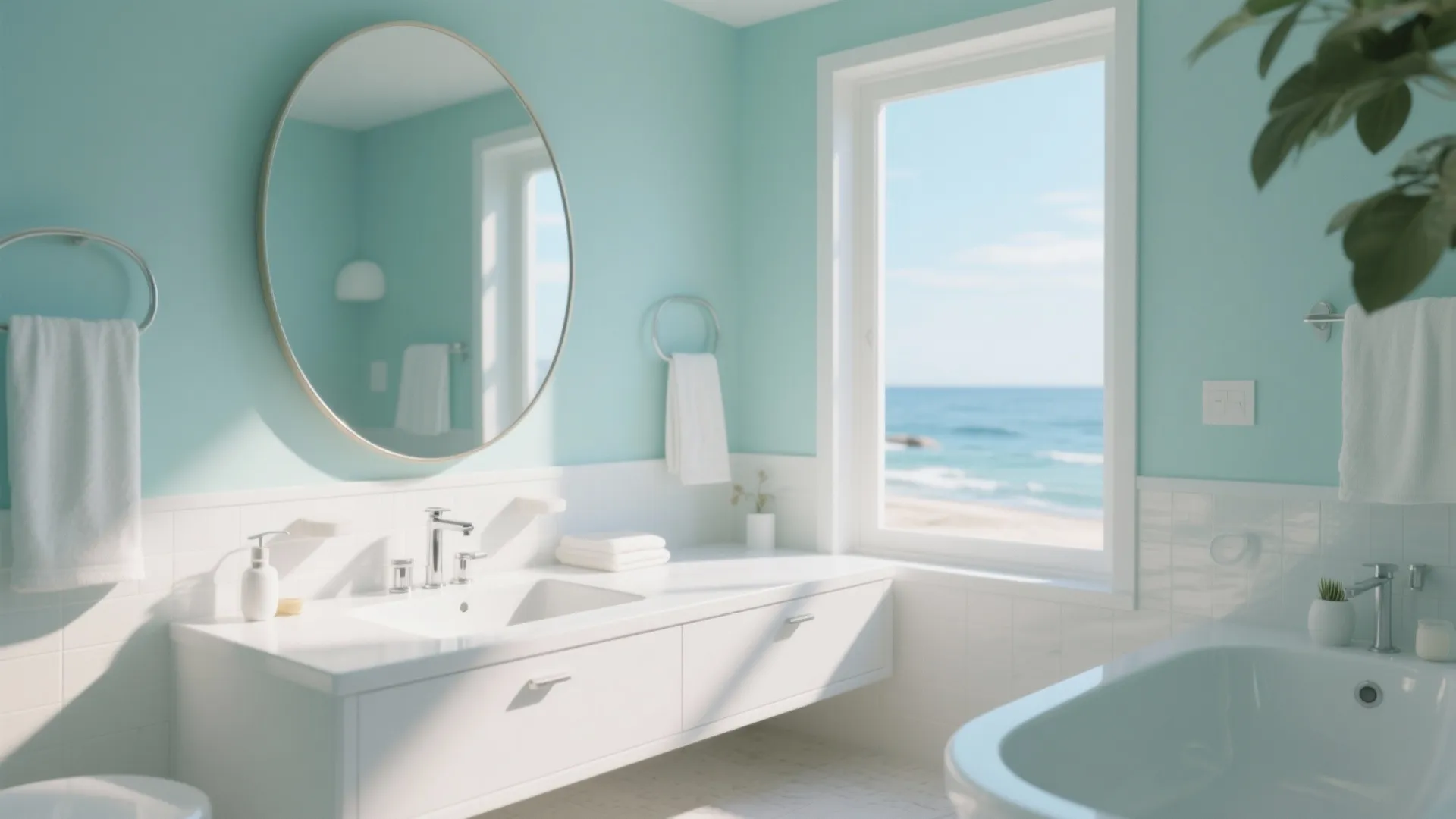 7. Minimal Frameless Round Mirror