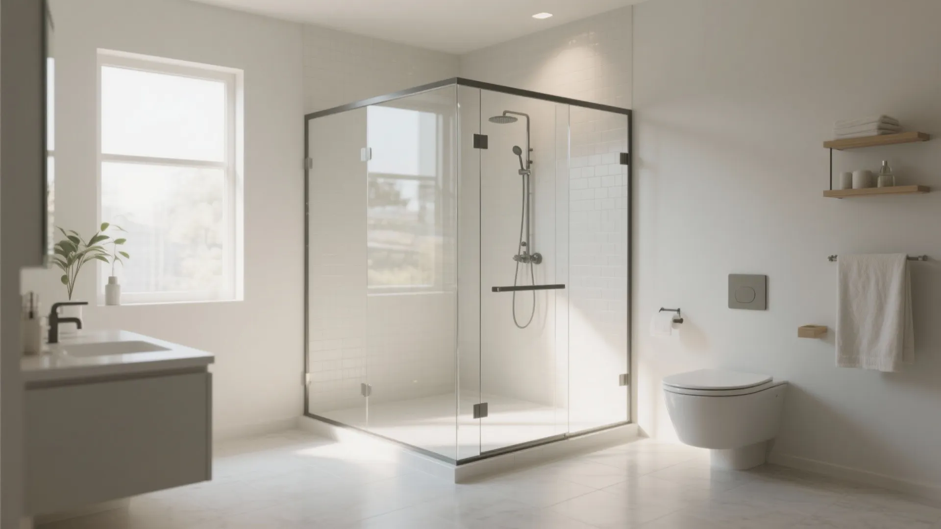 Idea 3: Frameless Glass Shower Enclosure