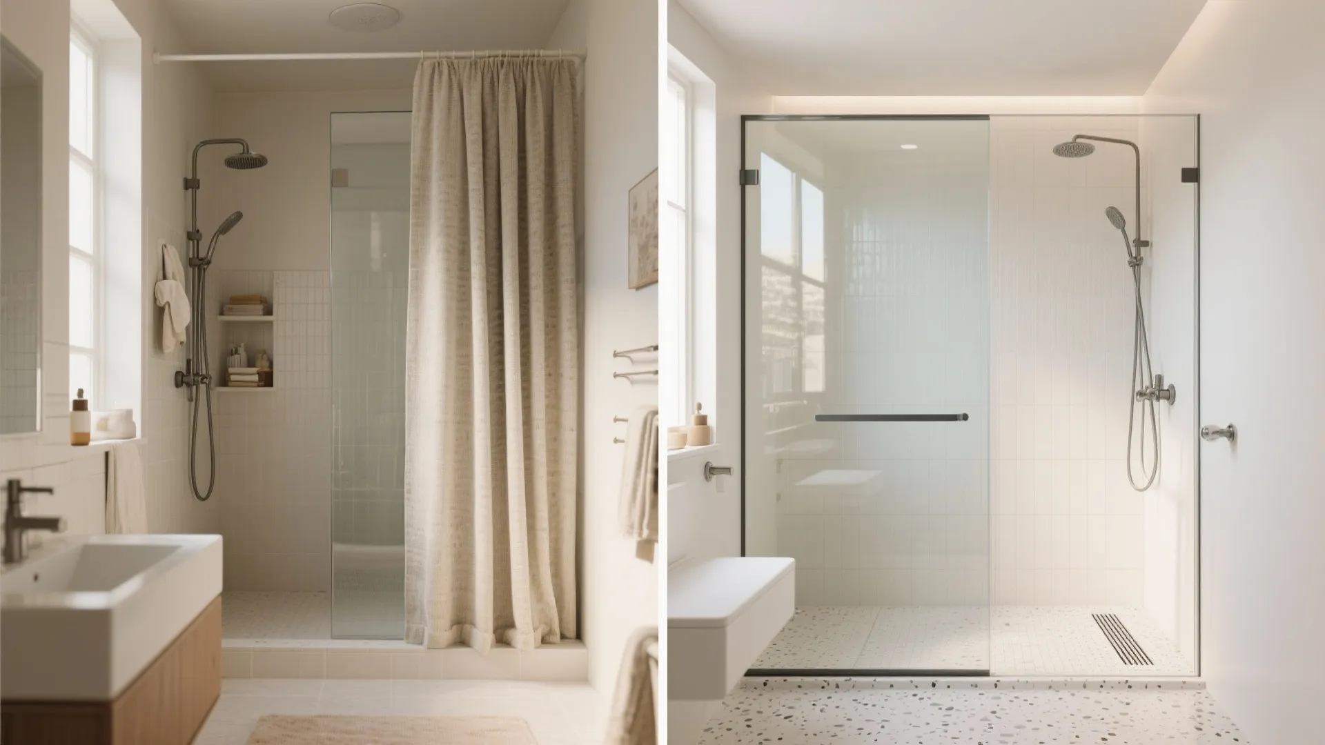 Frameless Glass Showers for Clear, Continuous Space