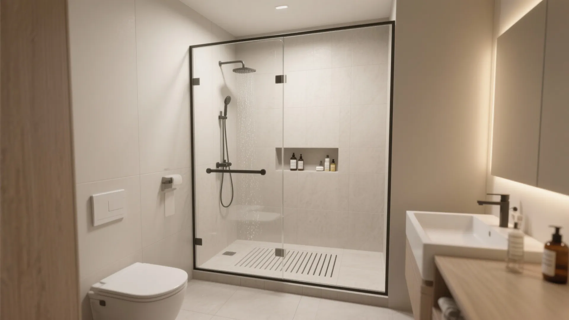1. Choose a frameless glass walk-in shower