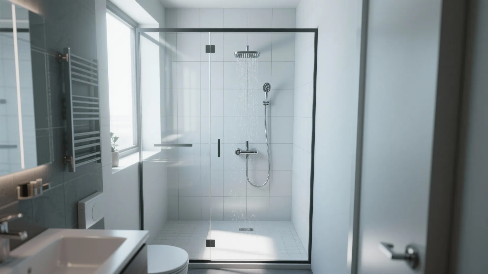 2. Walk-In Shower with Frameless Glass