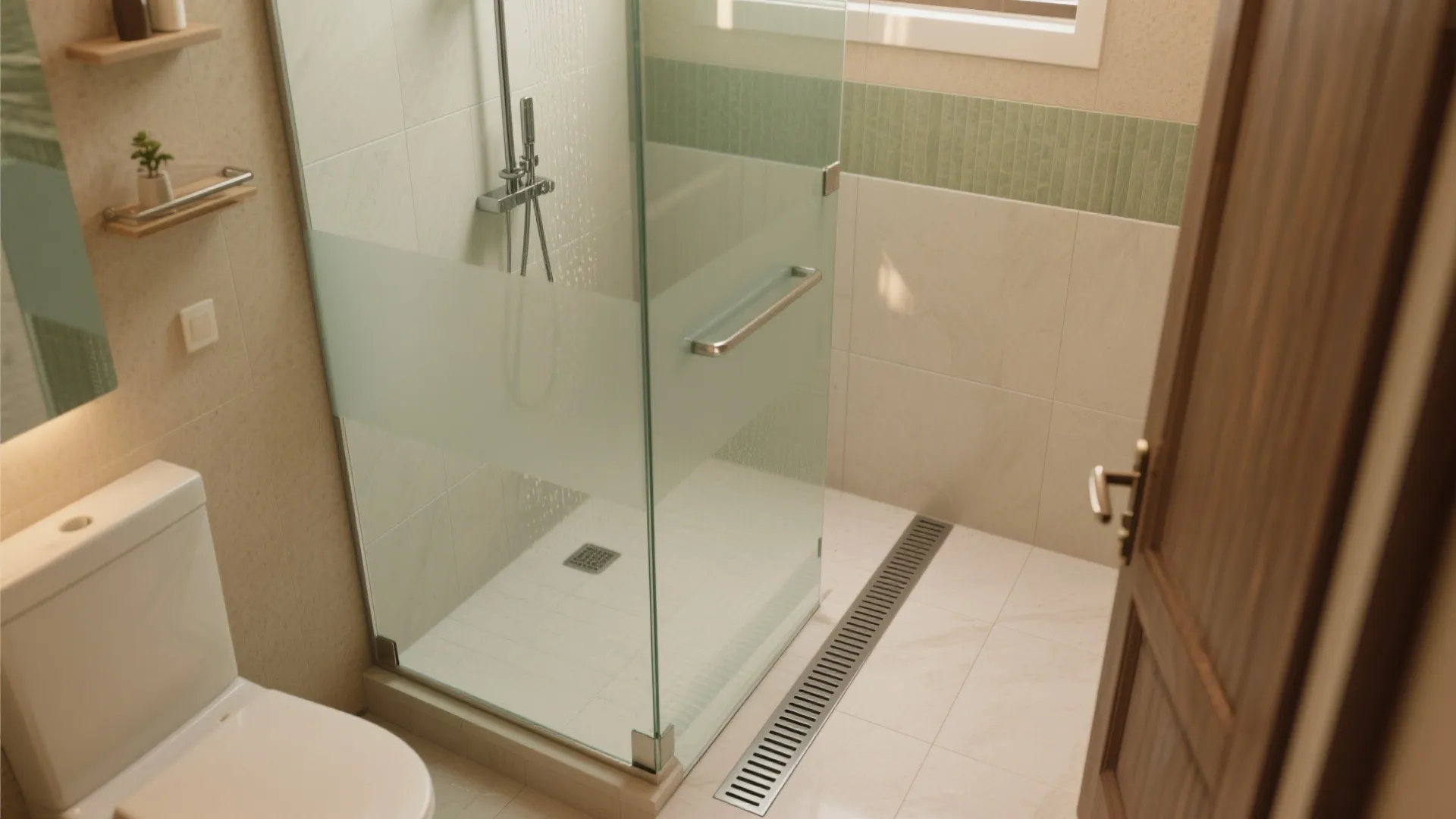 Frameless Glass Wet–Dry Separation