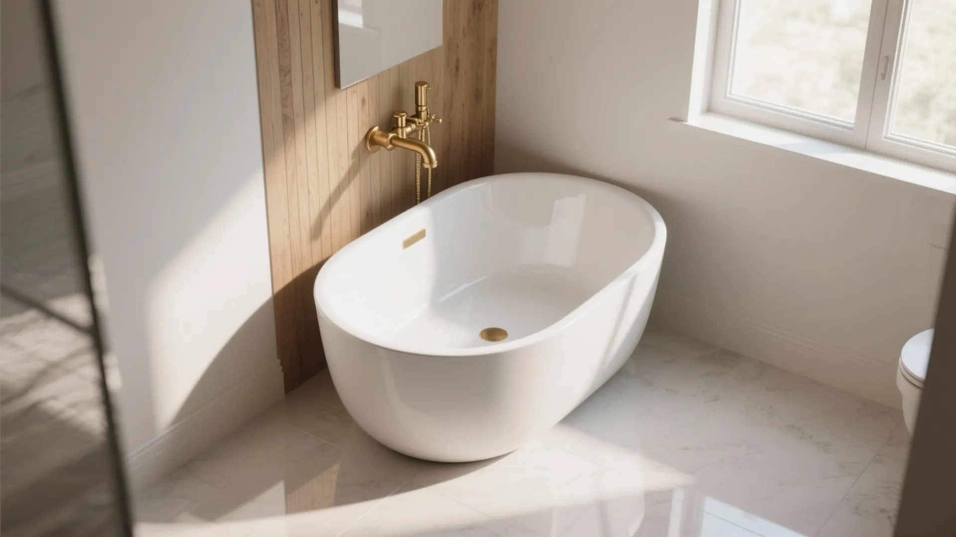 4. Freestanding tub scaled for small rooms