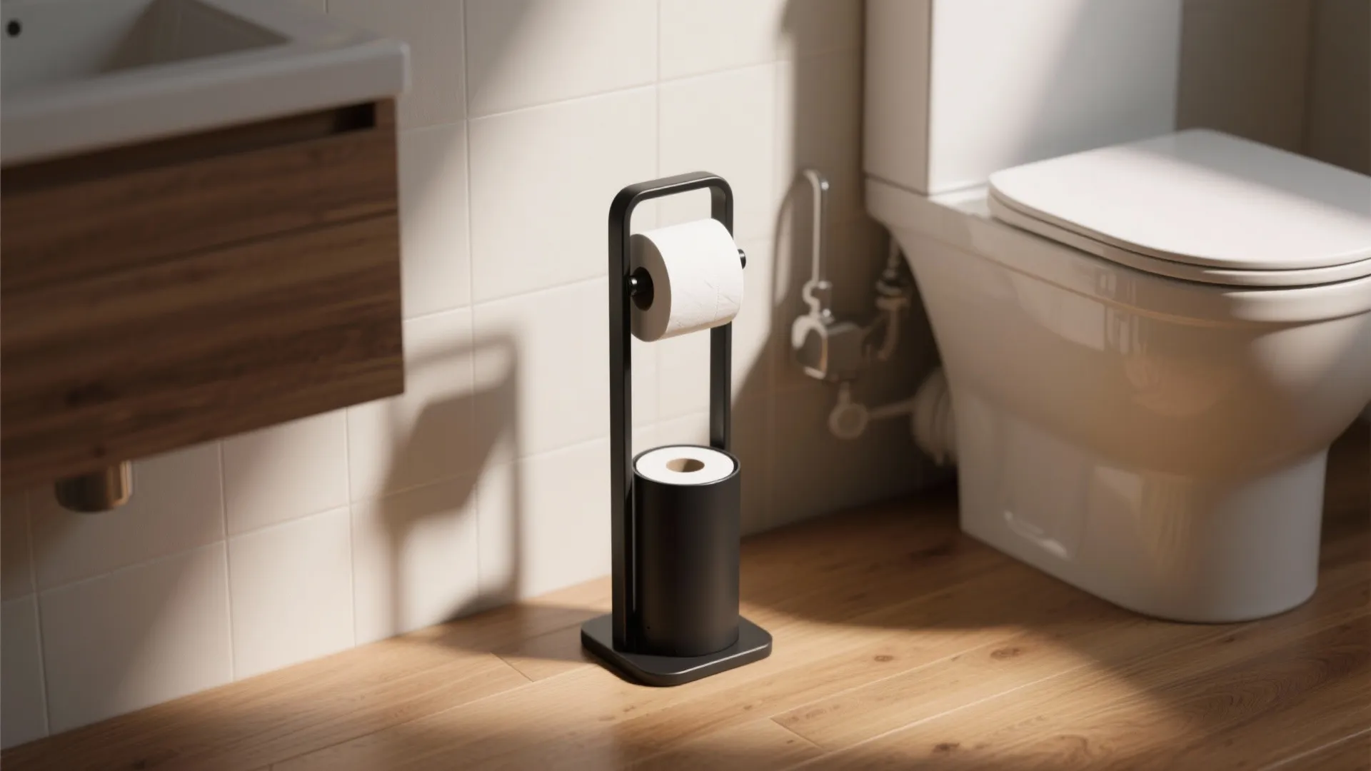 4. Freestanding slim stand with storage