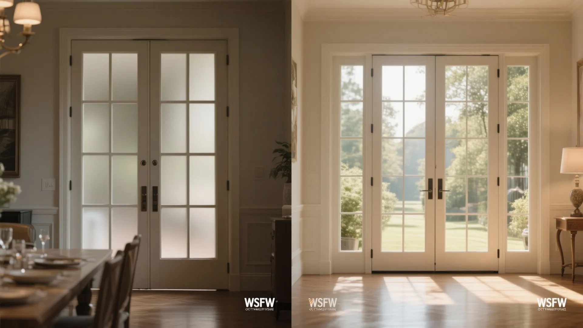 4. Half-glazed French or swing doors for classic charm
