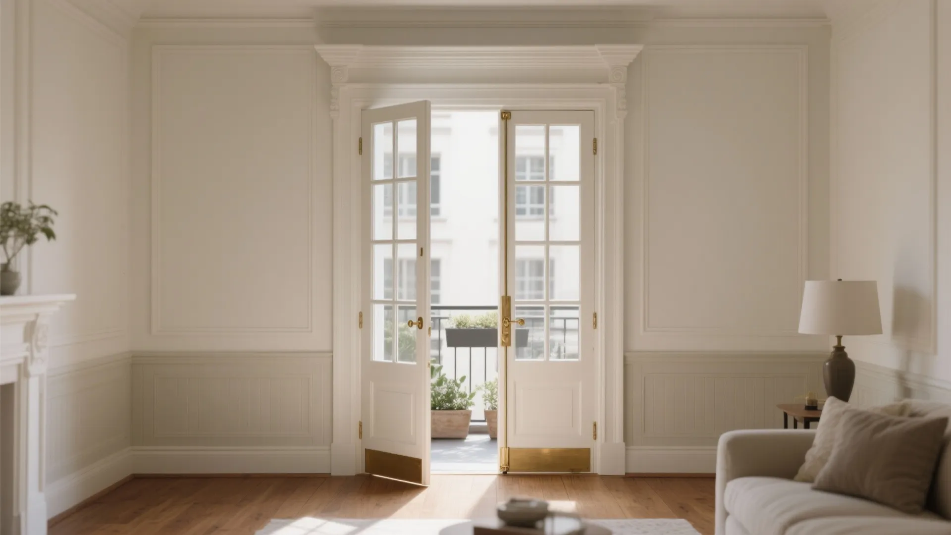 Classic French double doors with divided lites