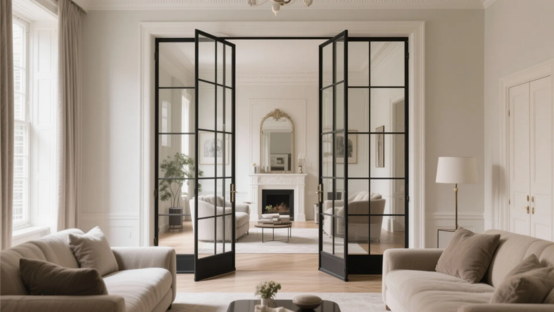 Framed Glass French Doors