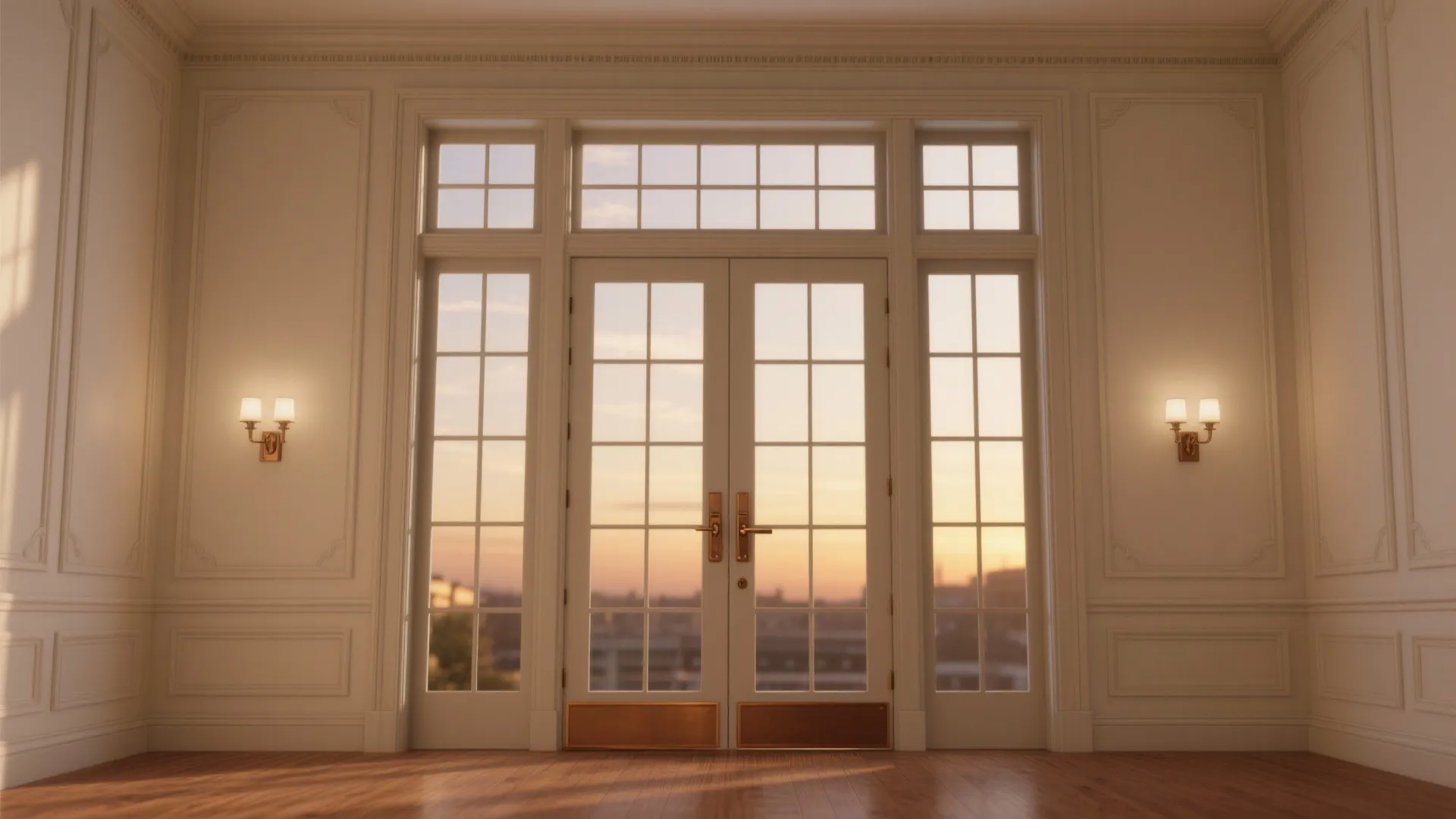 French doors + sidelites + transom