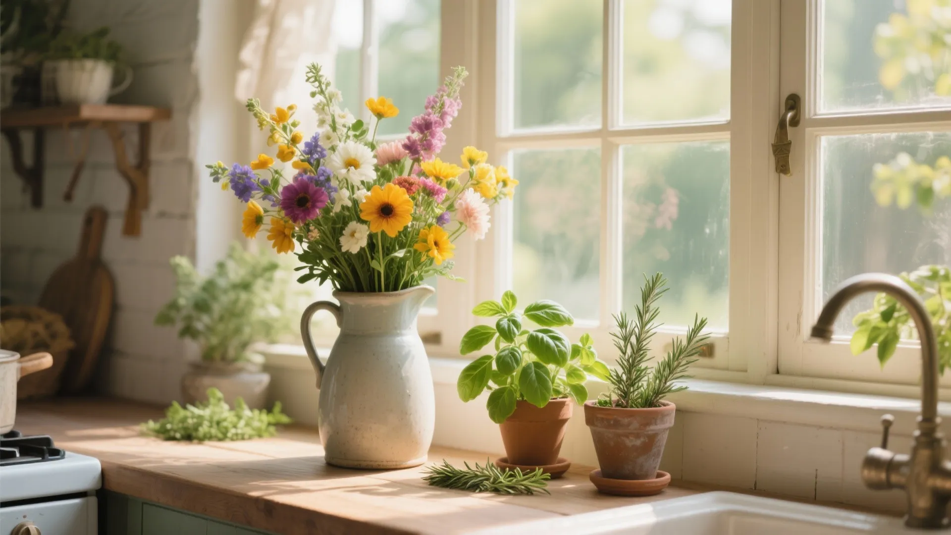 9. Fresh Flowers and Herbs