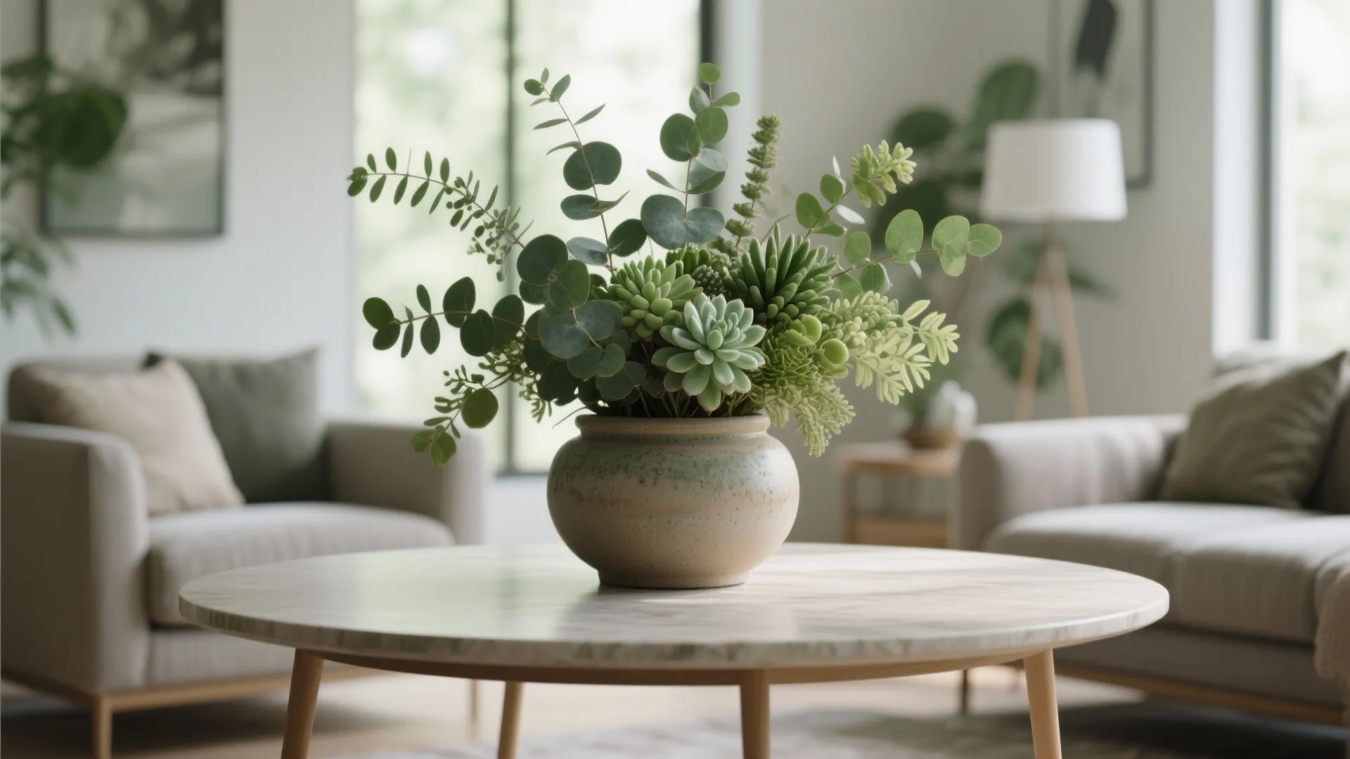 2. Fresh Greenery Arrangement