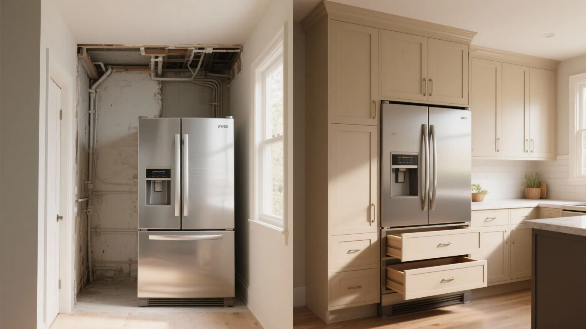 5. Cabinet door wrap with toe-kick drawers