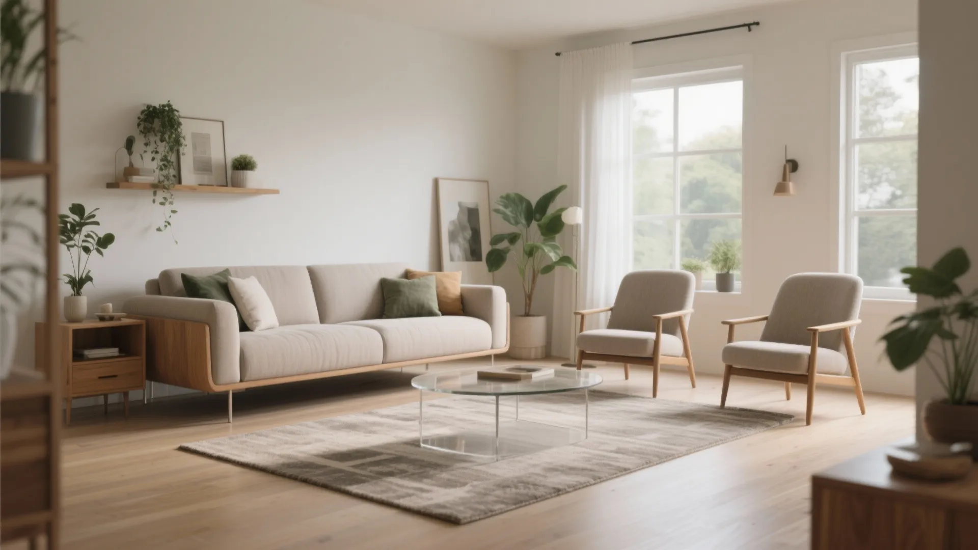 Float the Seating So All Front Legs Touch the Rug