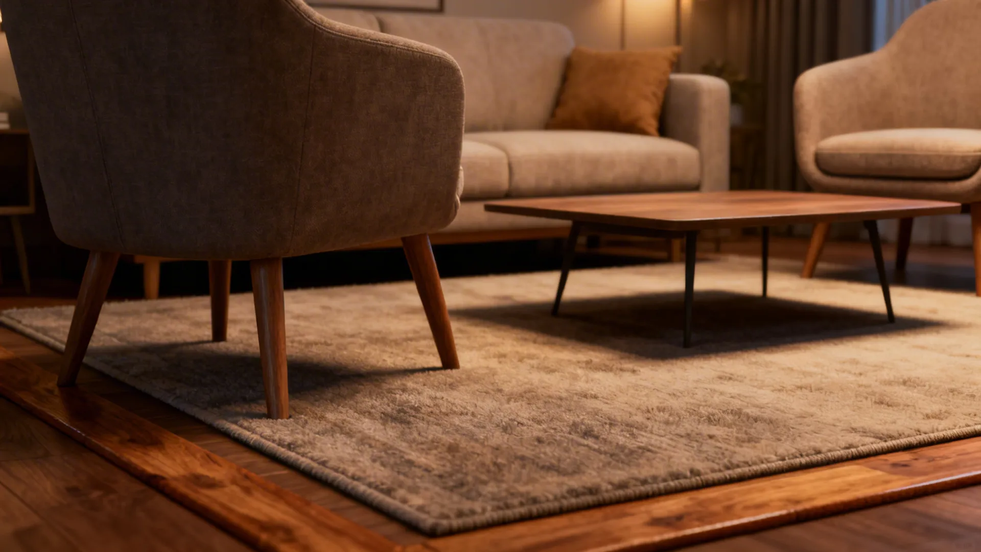 1. Let the front legs sit on the rug