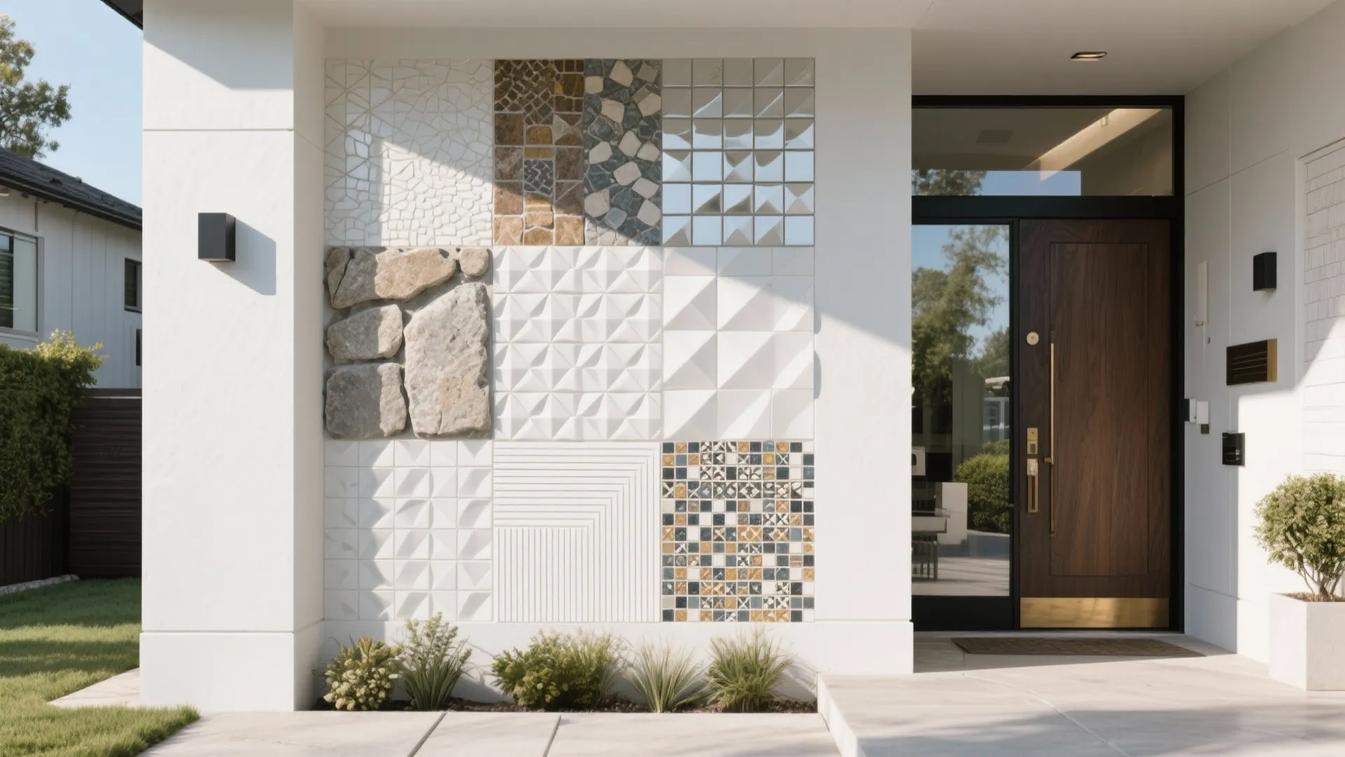 5 Wall Tile Design Ideas for Stunning Front Walls: Transform Your Entrance with Creative Wall Tile Inspirations