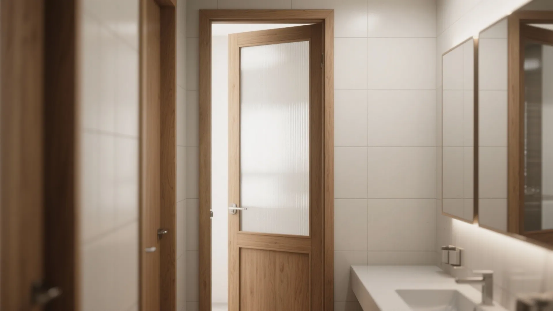 Frosted Glass Inset in a Wooden Frame