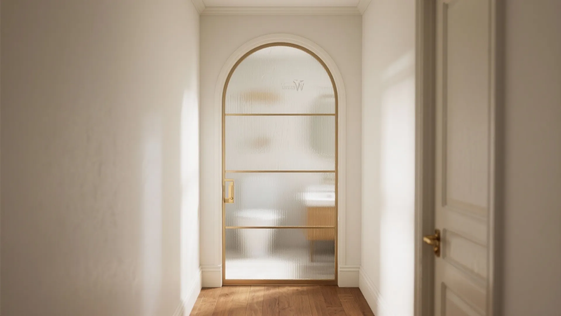 Frosted Glass Arch for Soft Privacy