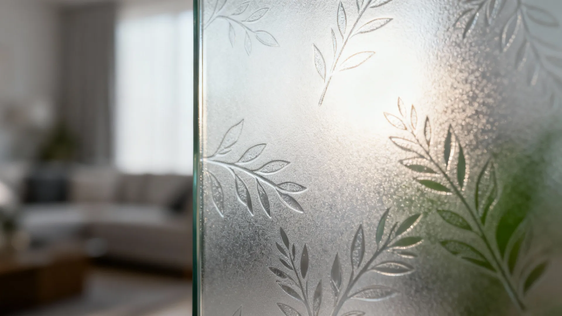 3. Frosted or patterned glass for subtle privacy