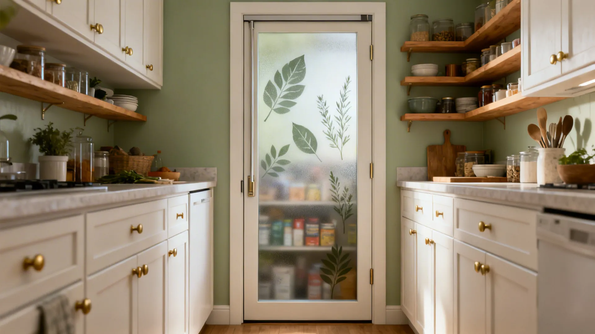 Frosted botanical silhouettes