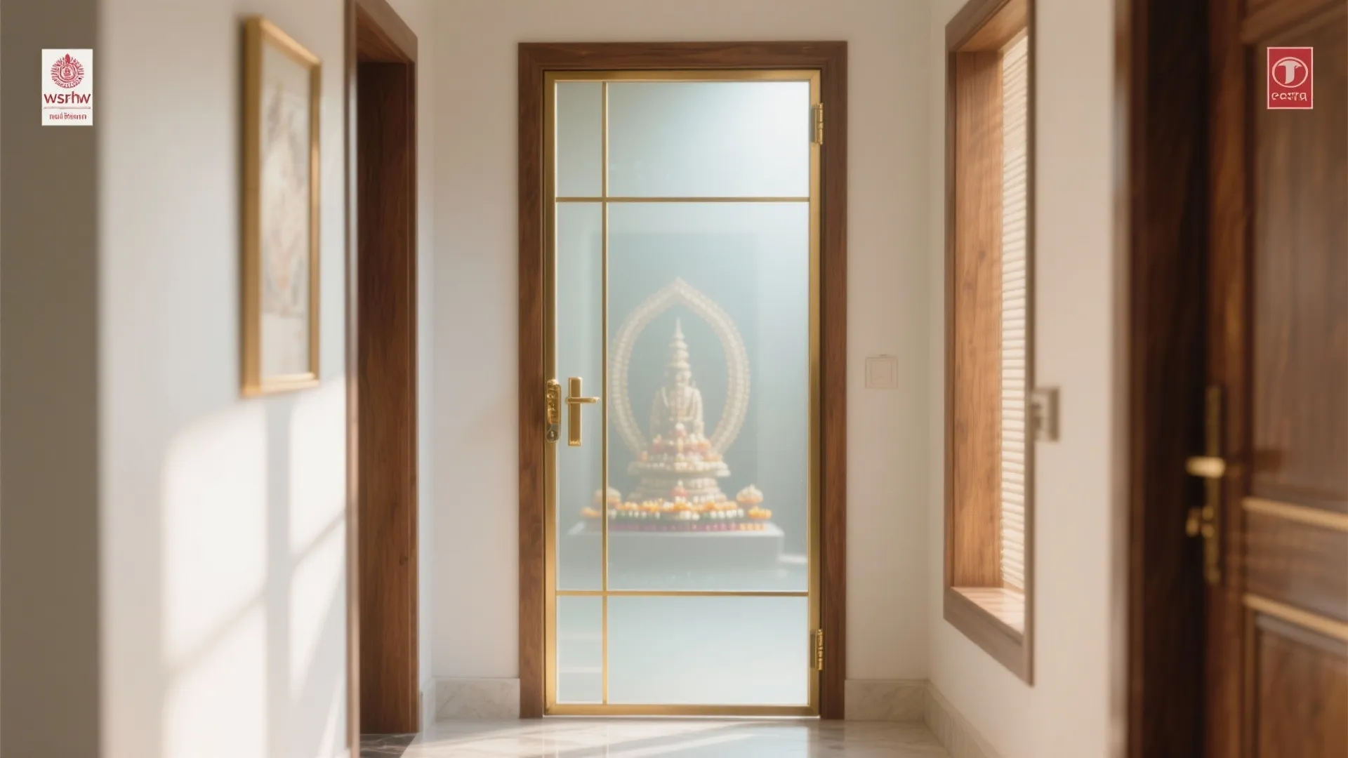 Frosted Glass with Brass Inlay