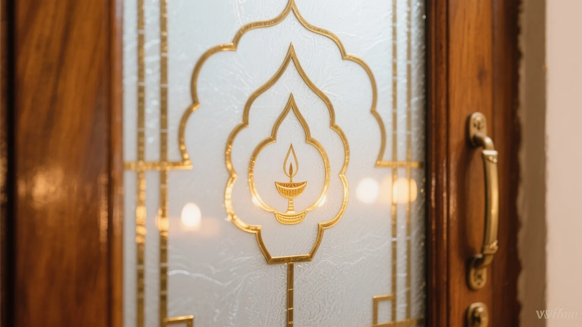 Frosted Glass with Brass Inlays