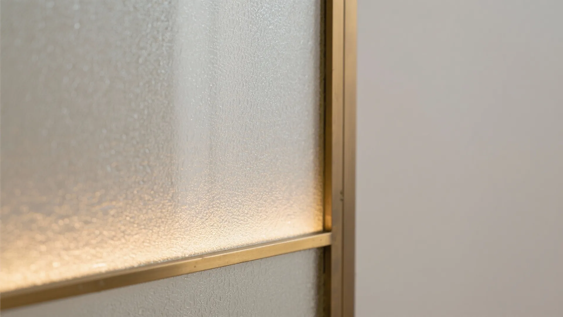 Frosted glass doors with brass trims