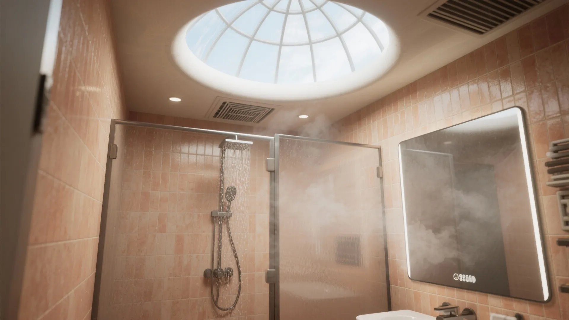 3. Frosted or diffused dome with integrated ventilation