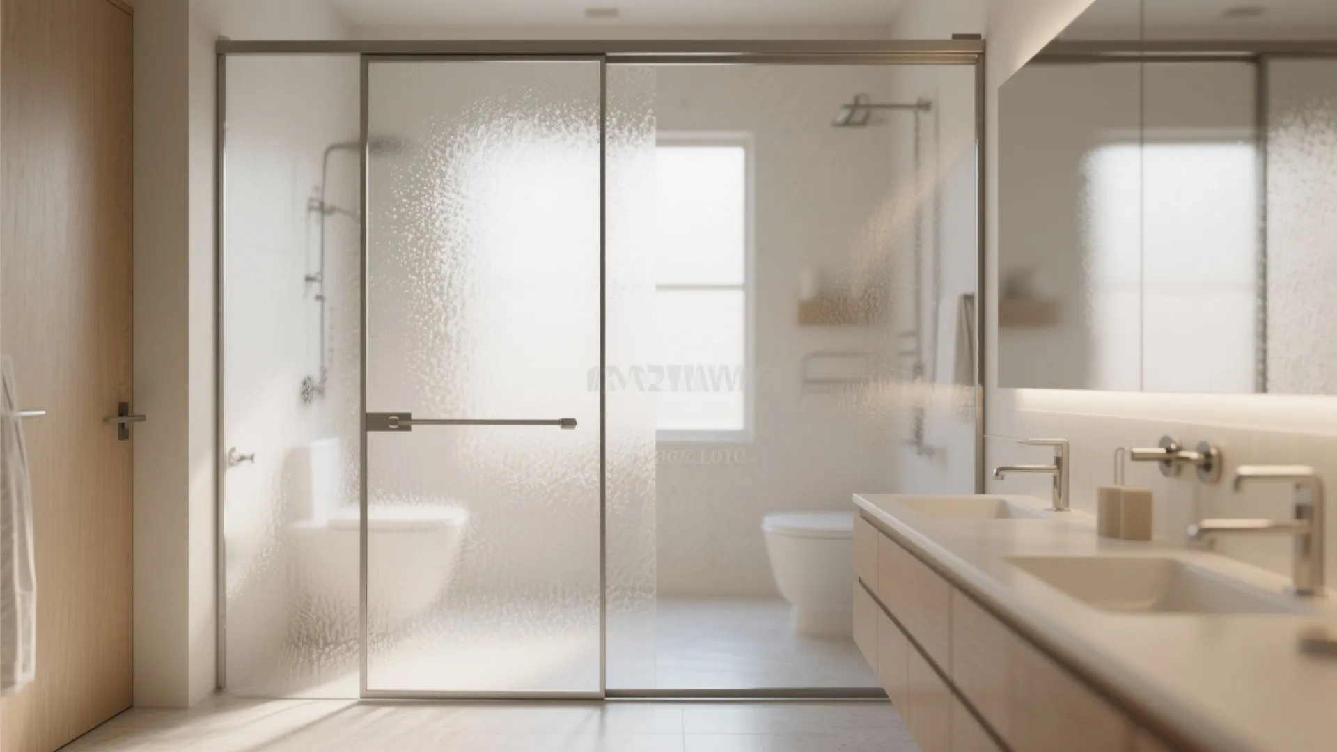 4. Frosted Glass Barn Door for Privacy + Light